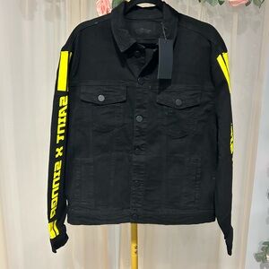 Stylish Black Jacket with Yellow Accents